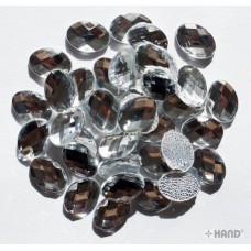 Crystal White Oval Hotfix - Iron On Rhinestone Diamante Gems (D06 13x18mm, appx 100 a pack, appx 49g)