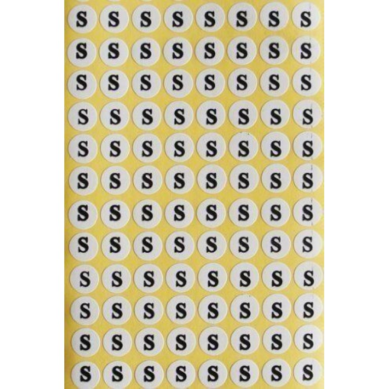 Size S Round Stickers, Garments, Hanger- 1cm Diameter, 10 Sheets 200 Stickers/Sheet Size S Round Stickers, Garments, Hanger- 1cm Diameter, 10 Sheets 200 Stickers/Sheet