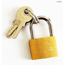Pack of 4 Goldleaves Small Brass Luggage Padlocks 20mm