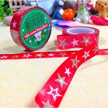 Fun Christmas Gift Wrapping Paper Tape 15mW (No.11- star tape 10 metres)