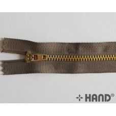 5 Pcs Gold Metal Closed Ended Zip, Jean Zips (NO.2 Tree Brown 19cmL)