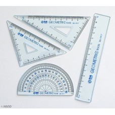 ZG-1917 Small Pocket Quality Plastic Set of 4 Rulers in Handy Case - 2 Sets 