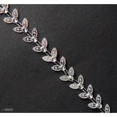 LEAF3 Pretty Silver Leaves Trim - appx 8m