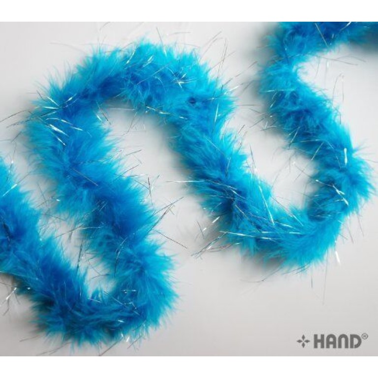 B703 Silver Trim Electric Blue Feather Garland -1.87m B703 Silver Trim Electric Blue Feather Garland -1.87m