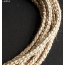 BRT24 Cream and Brown Plait String Rope Cord - 5mm Diameter appx 10 metres