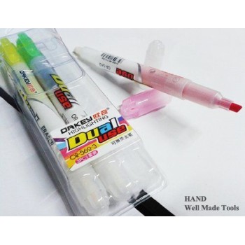 OR-562-3 Erasable Highlighters- A pack of 3 Dual Use Fluorescent Colours Highlighters with Erasers - Buy 1 Get 1 Free Offer