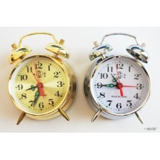 806 Small Cute Daily use Twin Bell Metal Alarm Clock (Gold)