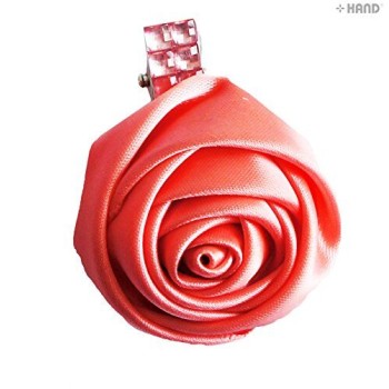 FHC03 Elegant Beautiful Fabric Rose Flower Alligator Hair Clip - Assorted Colours - Pack of 5