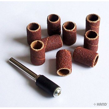 Drum Sanding Bands and Mandrel 1/4" Kit for Dremel and Rotary Tools - 10 Pieces