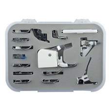 MX-015 15 Pieces Domestic Sewing Machine Foot Set Essential Pack including Zigzag, Buttonhole, Satin Stitch, Quilting, Hemmer, Gethering, Darning, Cording and Walking Foot etc