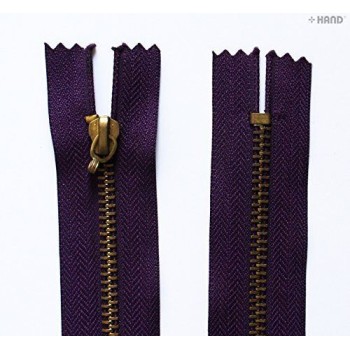 Gold Metal Closed Ended Assorted Colours No5 Zips 25cm - 5 pcs (MZ20 Purple)