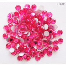 Round Hotfix - Iron On Rhinestone Diamante Gems 10mm, a Pack of Appx 400 (D11 Pink - appx 66g)