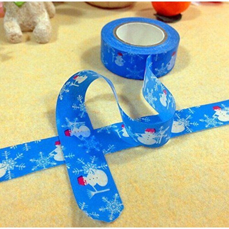 HAND Fun Christmas Gift Wrapping Paper Tape 15mW (No.14 snowy winter 10 meters) Pack of 2 Rolls HAND Fun Christmas Gift Wrapping Paper Tape 15mW (No.14 snowy winter 10 meters) Pack of 2 Rolls