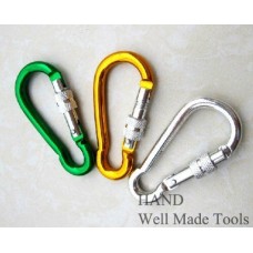 Set of 3 Aluminum Alloy Screw Lock Carabiner Spring Snap Link Hook - 68mm 2.7"