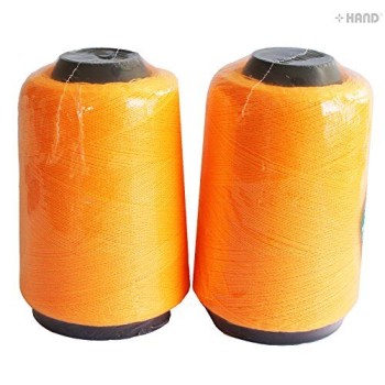 Assorted Colours Sewing Machine 100% Polyester Thread Spool Appx 800m - Buy 1 Get 1 Spool Free (Orange)