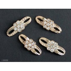 4 Gold Tone Metal Embellishments with Gems