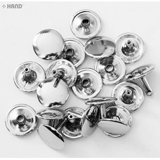 2-part Plain Flat Silver Press Studs Assorted Sizes (PSS10 - 15mm appx 50 pairs)