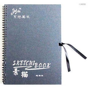 SB001 A4 Professional High Quality Hardback Light to Carry Sketch Book - Off White Textured 100gm Paper, appx 30 Sheets - Buy 1 Get 1 Free