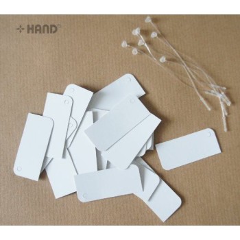 Plain White Small Paper Tags with Nylon Lock String - Appx 500 pcs