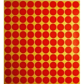 Self-Adhesive Tailors Round labels, Diameter 13mm, A Pack of 15 Sheets/132 Stickers per Sheet Colour Red