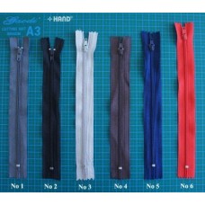 5 pcs Nylon - Metal Closed Ended Zips (No 4 Dark Brown 18 cm)