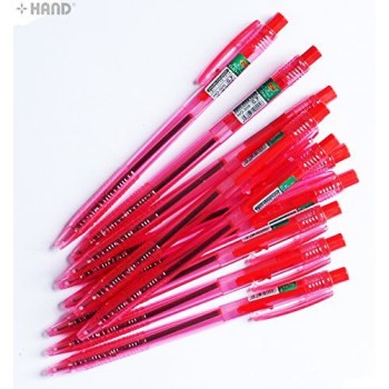 HO-309 ZYM Free Horse 0.7mm Retractable Click Ball-Point Pen - Pack of 10 (Red)