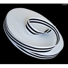 1 Roll appx 30 m Grosgrain Craft DIY Wedding Black and White Ribbon - Assorted Width and Styles (FBW01 15mm White and Black)