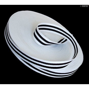 1 Roll appx 30 m Grosgrain Craft DIY Wedding Black and White Ribbon - Assorted Width and Styles (FBW01 15mm White and Black)