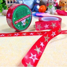 HAND Fun Christmas Gift Wrapping Paper Tape 15mW (No.11- star tape 10 meters) Pack of 2 Rolls