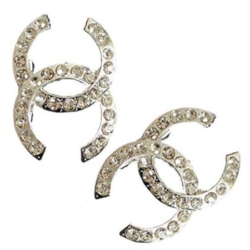 HAND BR67 Silver Pack of 2 Beautiful Elegant Crystal Inlaid Brooches - Size: Appx 30 x 25 mm - Brooches have Safety Pin on the Back - Elegant and Beautiful Decoration for All Occasions