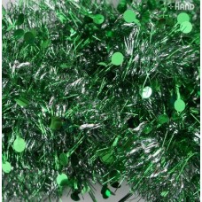 Round Party Birthday/Valentine/Christmas Tinsel Garland Decoration appx 2m - pack of 10 (Green)