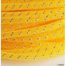 Elastic Lightweight Millinery Tubular Crin Yellow with Silver Trim - diameter 8 mm, appx 30 metres per pack 