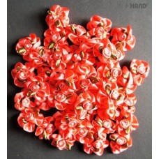 F10 Decorative DIY Craft Assorted Colours Flower with Bead Design Trims - pack of appx 50 (F10-5 Dark Peach)
