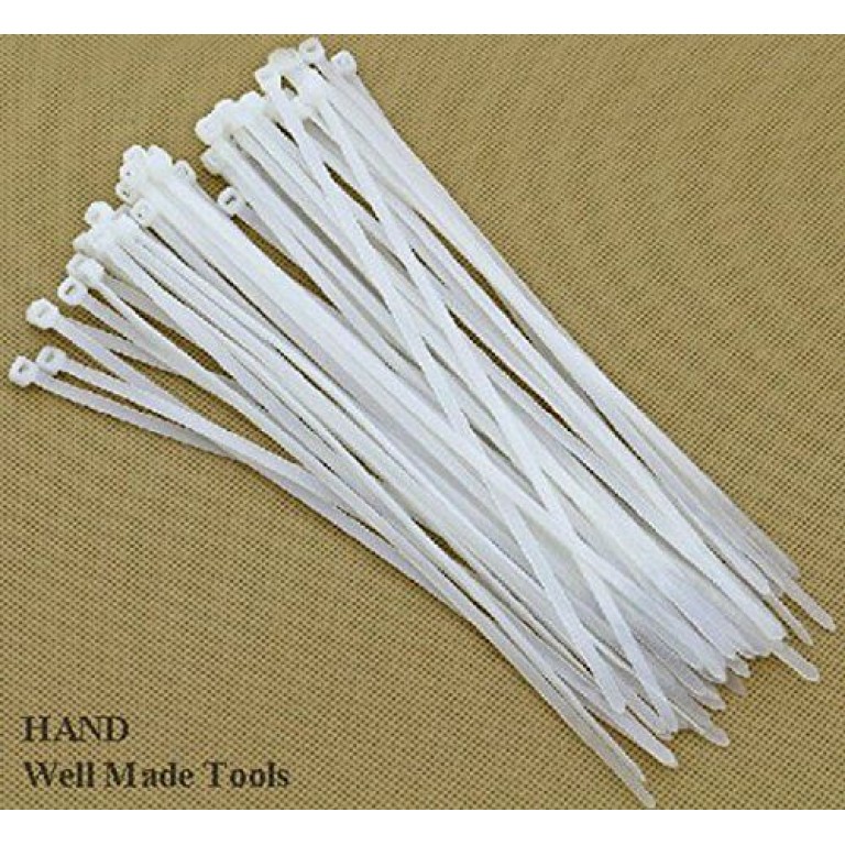 Self-locking Plastic Nylon Cable Ties, Zip Tie Wraps White (4mm x 150mm 500pcs) Self-locking Plastic Nylon Cable Ties, Zip Tie Wraps White (4mm x 150mm 500pcs)
