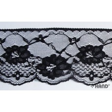 NO.910 Lace Borders, NON Stretch, Nylon Lace 65mm Drop- 10 metres (black)