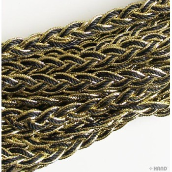 BRT03 Black and Gold braid Twisted Plait Trim - 12mm wide x appx 10 metres