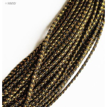 Assorted Colours String Trims - 3mm wide x appx 20 metres (BRT11 Black and Gold)