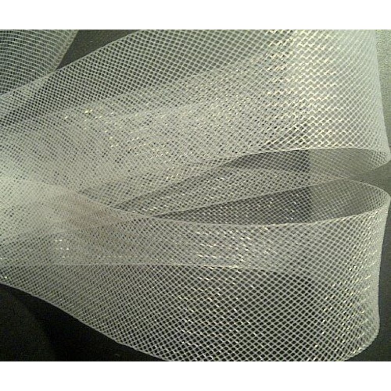 Nylon Crin Trim, Bridal Webbing Horses hair White 35mm W x5metres Nylon Crin Trim, Bridal Webbing Horses hair White 35mm W x5metres