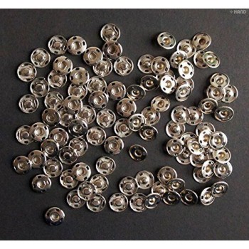 Metal Silver Garments Inner Sewing Press Clip Buttons Assorted Sizes (17mm - pack of appx 50 sets - 62g)