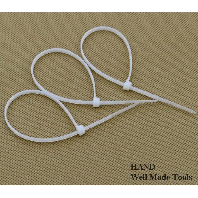 Self-locking Plastic Nylon Cable Ties, Zip Tie Wraps White (4mm x 250mm - 500pcs) Self-locking Plastic Nylon Cable Ties, Zip Tie Wraps White (4mm x 250mm - 500pcs)