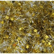 Round Party Birthday/Valentine/Christmas Tinsel Garland Decoration appx 2m - pack of 10 (Gold)