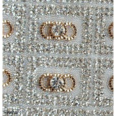Luxurious Iron-On Hot FIX Embellishments Rhinestones on Sheet - Assorted Designs and Colours (IRONE11 - 3 Circles)