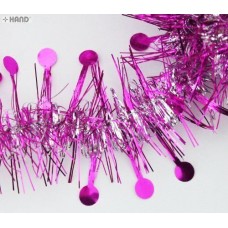 Round Party Birthday/Valentine/Christmas Tinsel Garland Decoration appx 2m - pack of 10 (Pink)