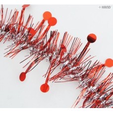 Round Party Birthday/Valentine/Christmas Tinsel Garland Decoration appx 2m - pack of 10 (Red)
