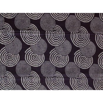 Hand Printed Blue Cloth Circle Print - 3 metres