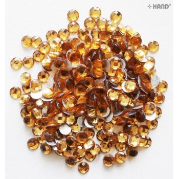 Round Hotfix - Iron On Rhinstone Diamante Gems 10mm, a Pack of Appx 400 (D16 Brown - appx 62g)