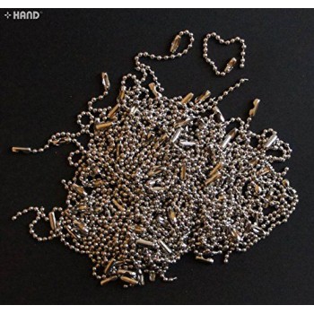 Metal Silver Tone Beaded Ball Chain Tags, Hangtags 8cm - appx 500 pcs