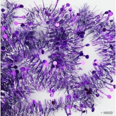 Round Party Birthday/Valentine/Christmas Tinsel Garland Decoration appx 2m - pack of 10 (Purple)