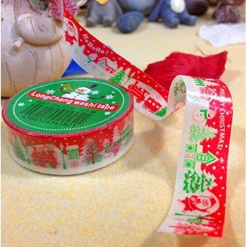 Fun Christmas Gift Wrapping Paper Tape 15mW (No.3- Santa Claus Is Coming to Town 5 metres)