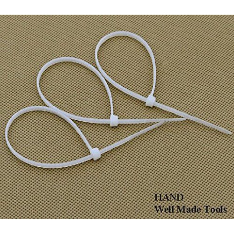 Self-locking Plastic Nylon Cable Ties, Zip Tie Wraps White (4mm x 150mm 500pcs) Self-locking Plastic Nylon Cable Ties, Zip Tie Wraps White (4mm x 150mm 500pcs)